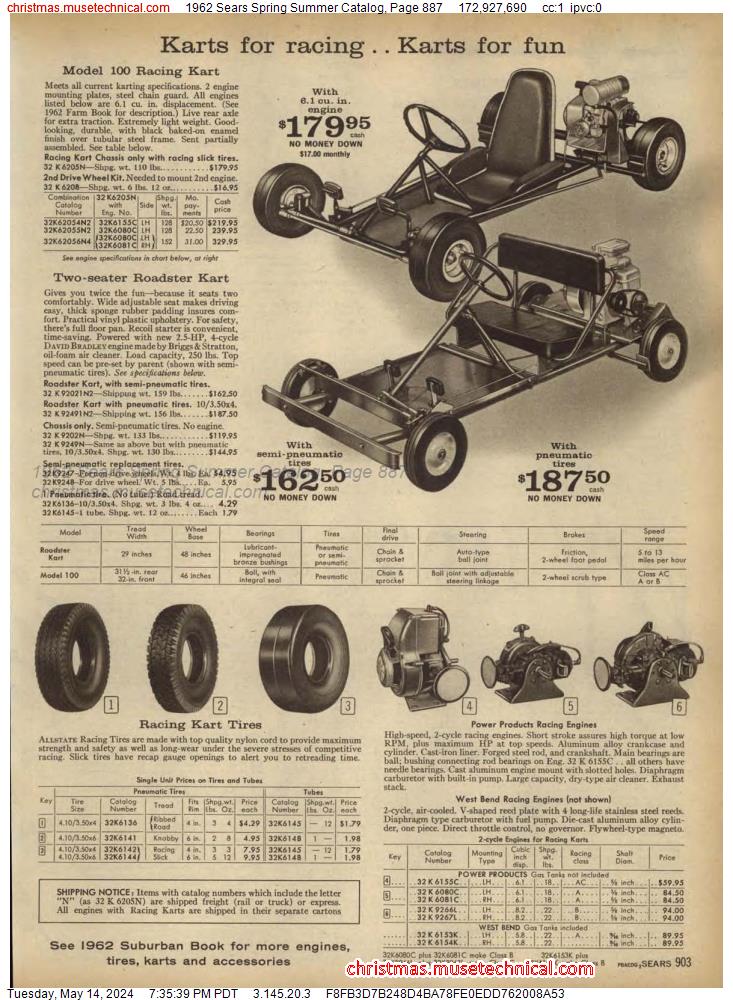 1962 Sears Spring Summer Catalog, Page 887