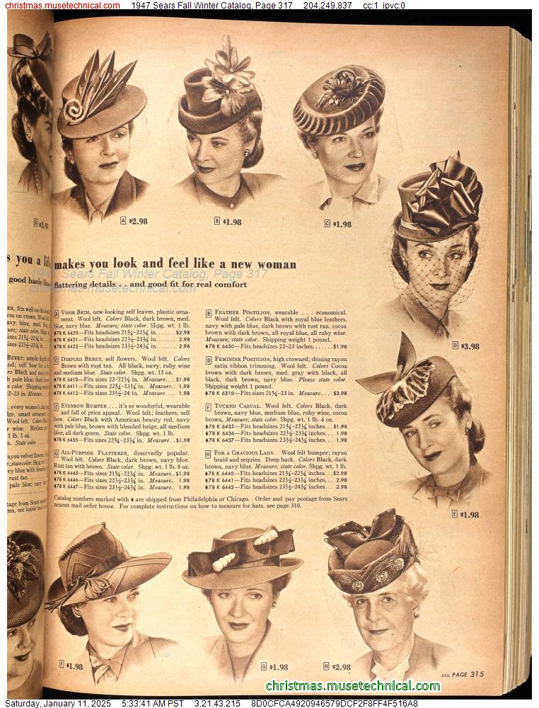 1947 Sears Fall Winter Catalog, Page 317