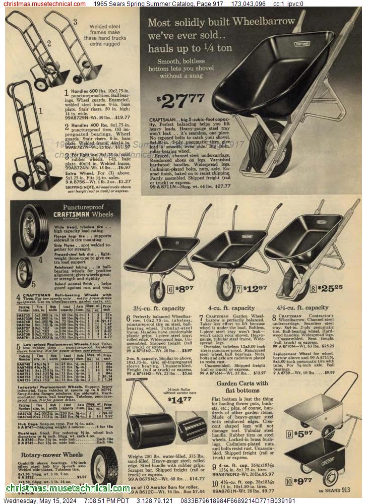 1965 Sears Spring Summer Catalog, Page 917