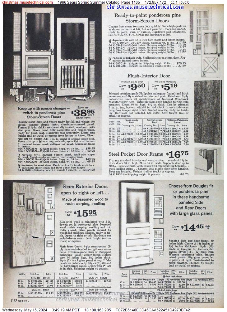 1966 Sears Spring Summer Catalog, Page 1165