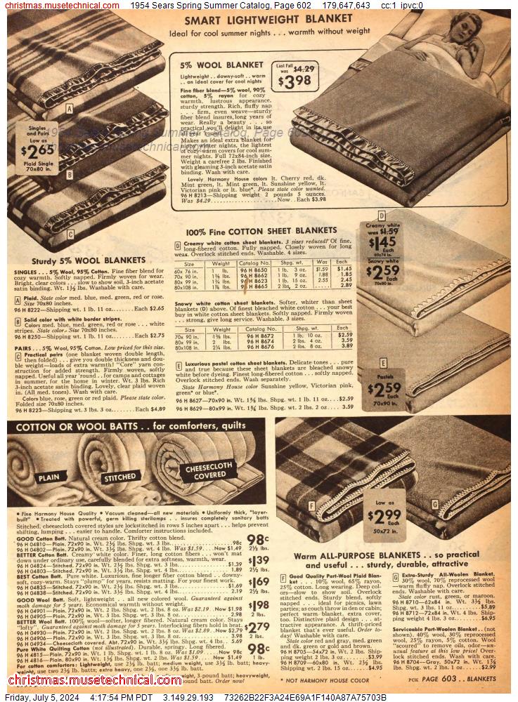 1954 Sears Spring Summer Catalog, Page 602