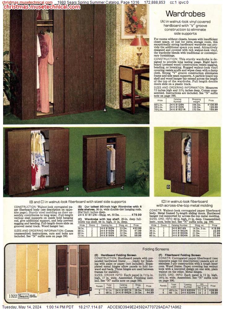 1980 Sears Spring Summer Catalog, Page 1316