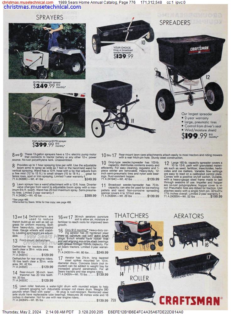 1989 Sears Home Annual Catalog, Page 776