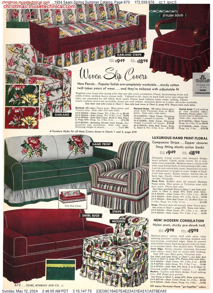 1954 Sears Spring Summer Catalog, Page 670