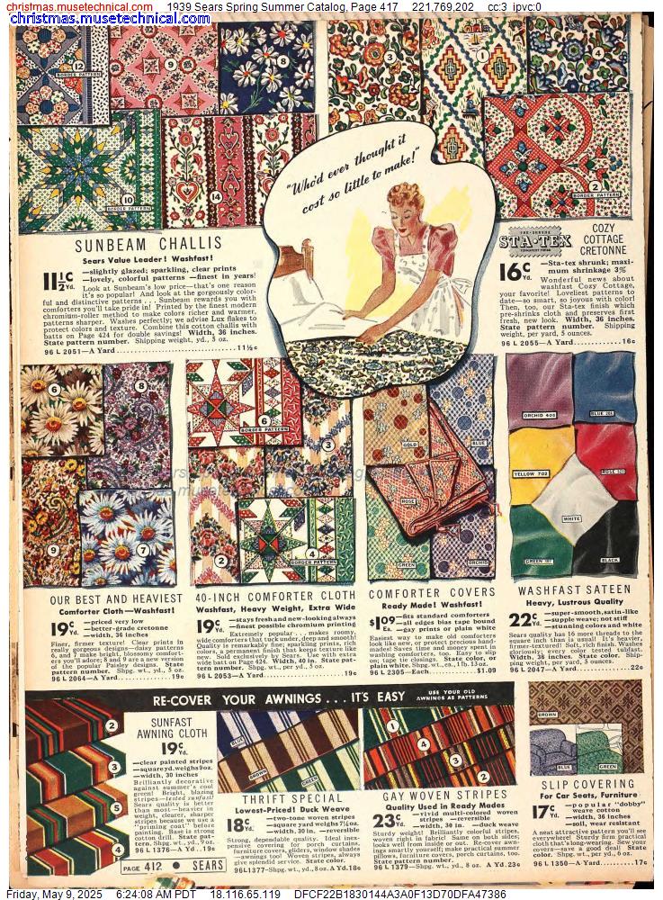 1939 Sears Spring Summer Catalog, Page 417