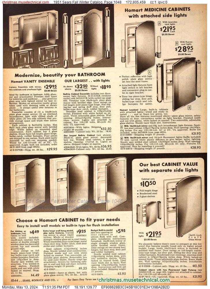 1951 Sears Fall Winter Catalog, Page 1048