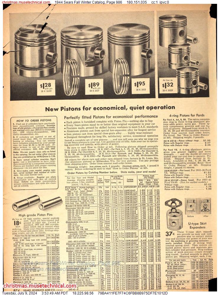 1944 Sears Fall Winter Catalog, Page 986