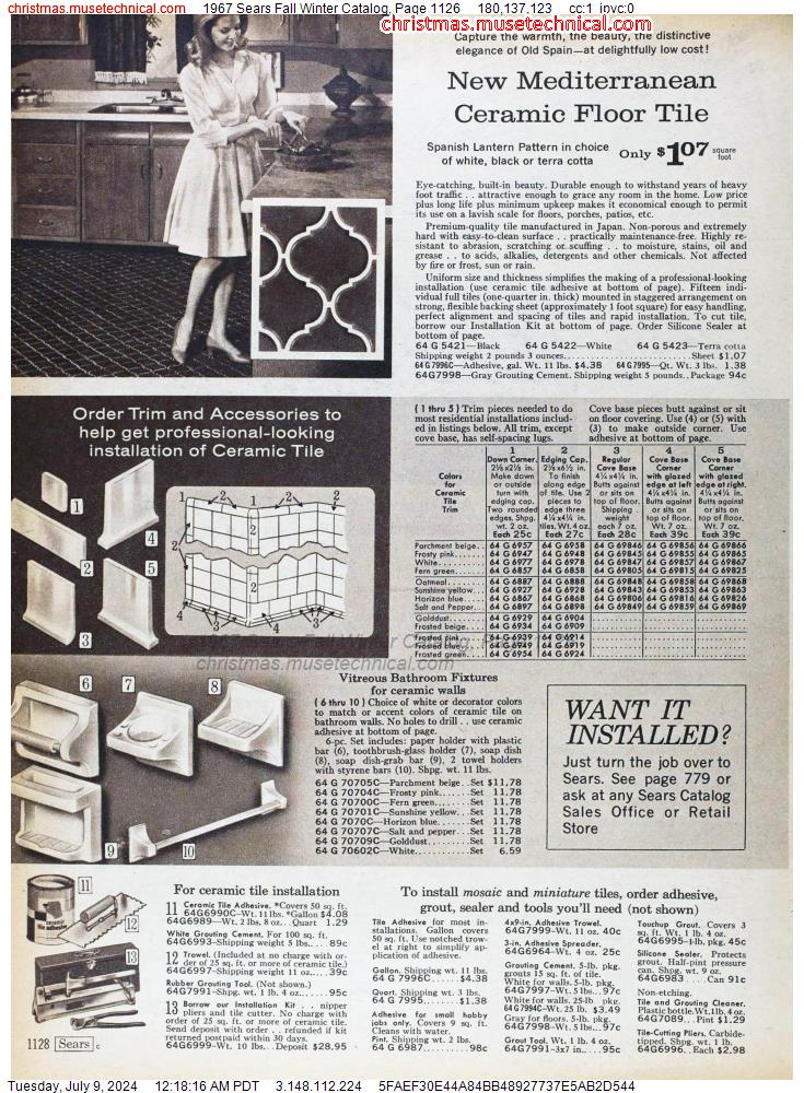 1967 Sears Fall Winter Catalog, Page 1126