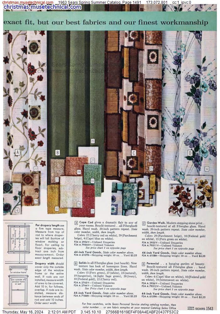 1963 Sears Spring Summer Catalog, Page 1491
