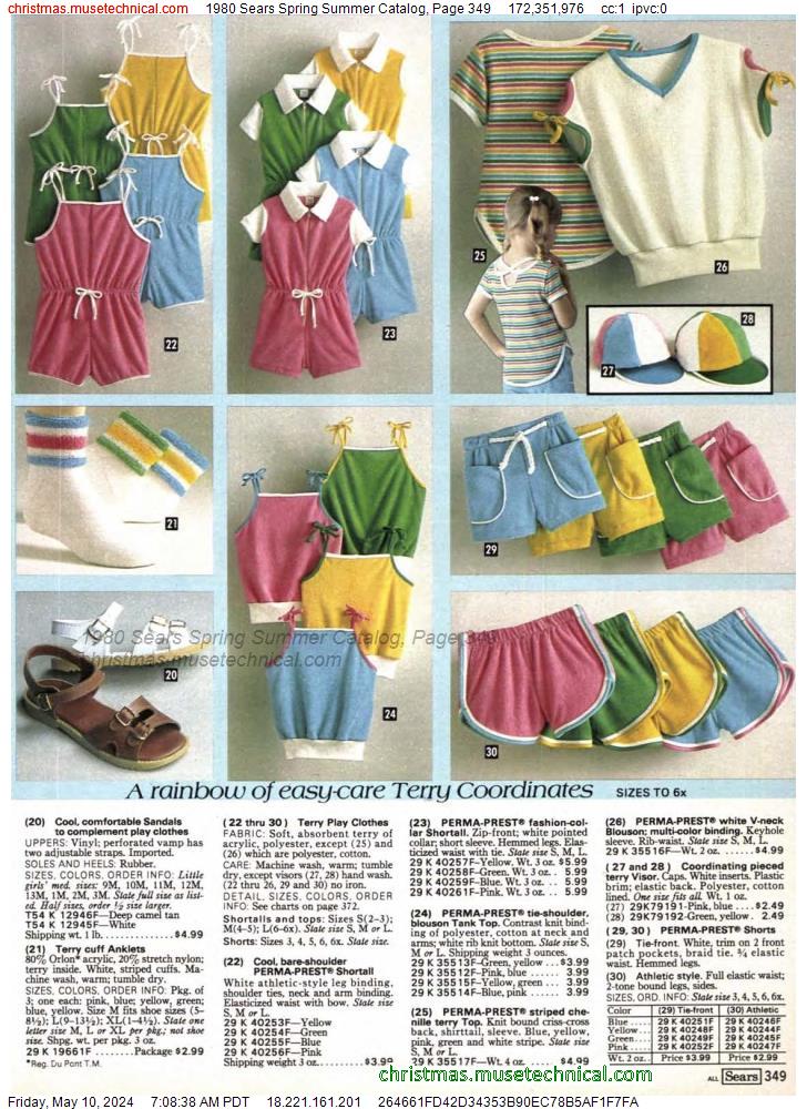 1980 Sears Spring Summer Catalog, Page 349