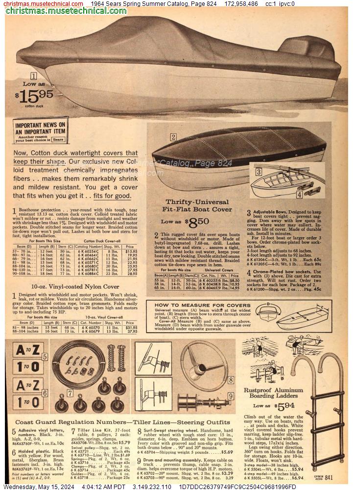 1964 Sears Spring Summer Catalog, Page 824