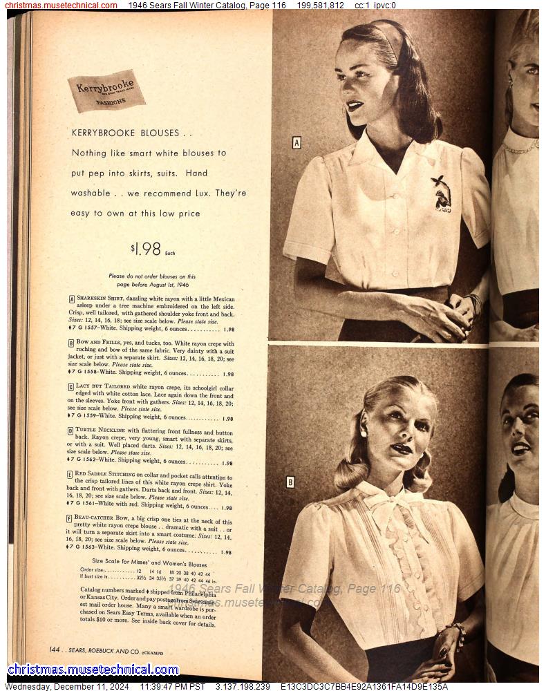 1946 Sears Fall Winter Catalog, Page 116