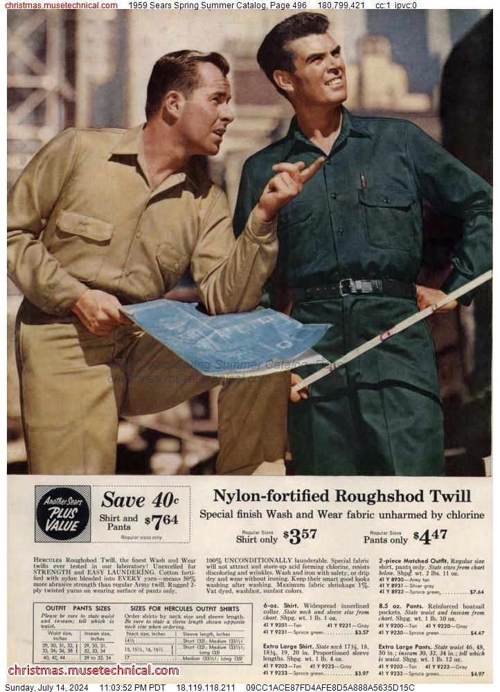 1959 Sears Spring Summer Catalog, Page 496