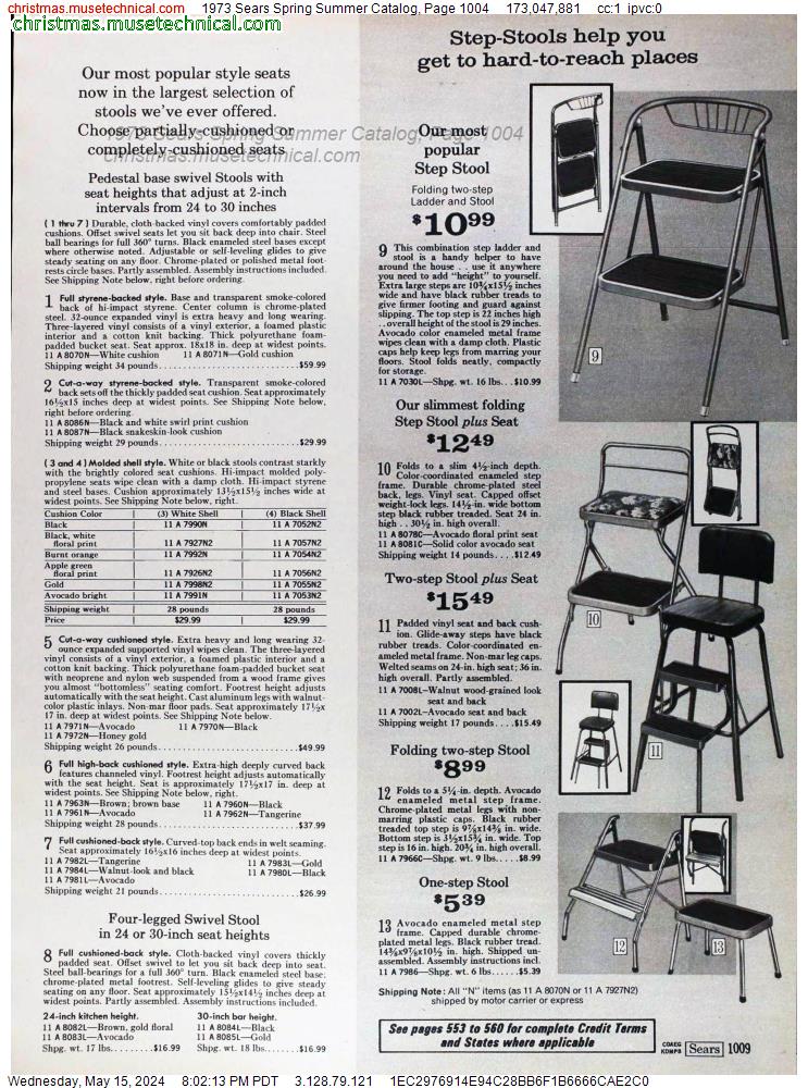 1973 Sears Spring Summer Catalog, Page 1004