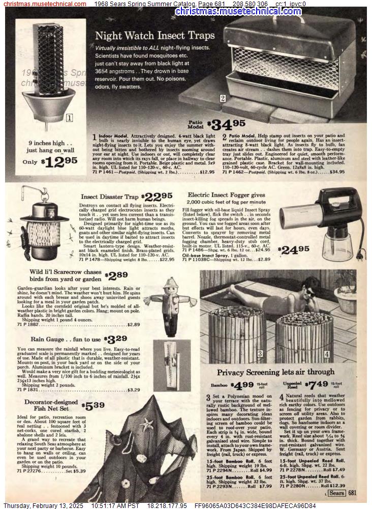 1968 Sears Spring Summer Catalog, Page 681