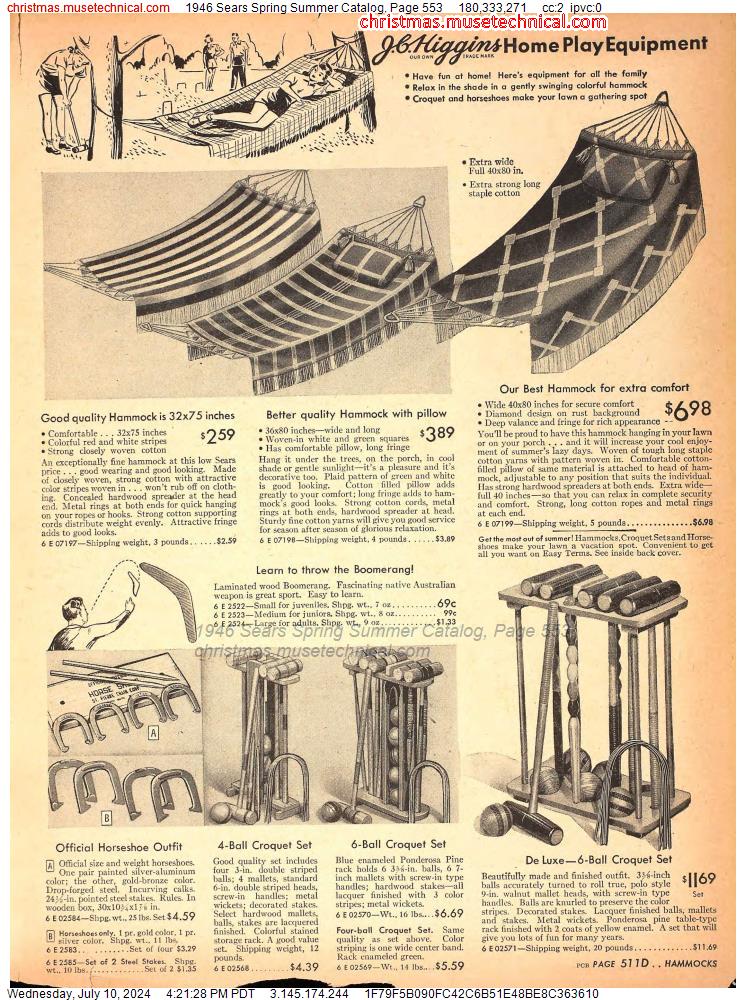 1946 Sears Spring Summer Catalog, Page 553