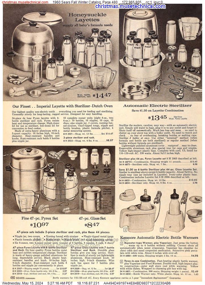 1960 Sears Fall Winter Catalog, Page 480