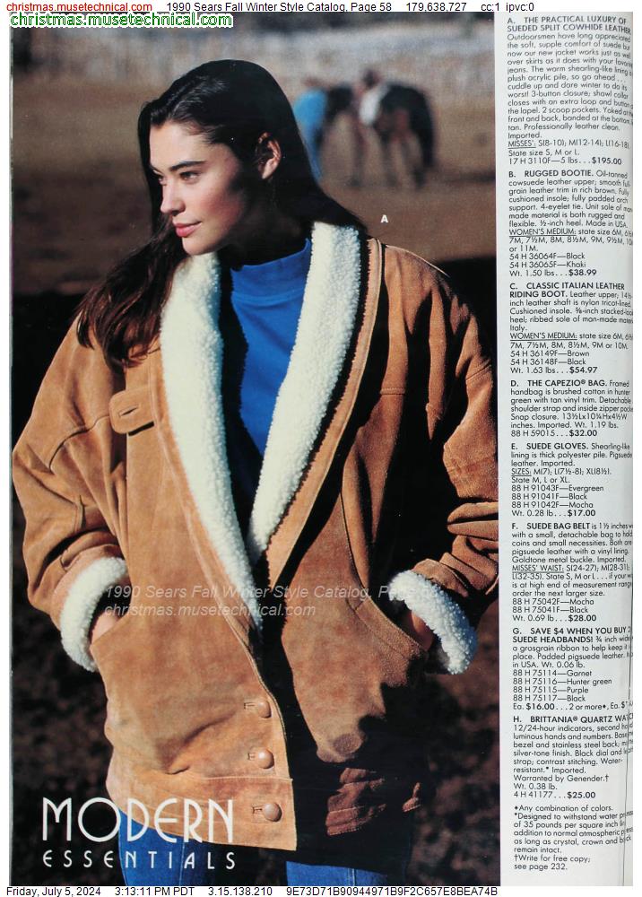 1990 Sears Fall Winter Style Catalog, Page 58