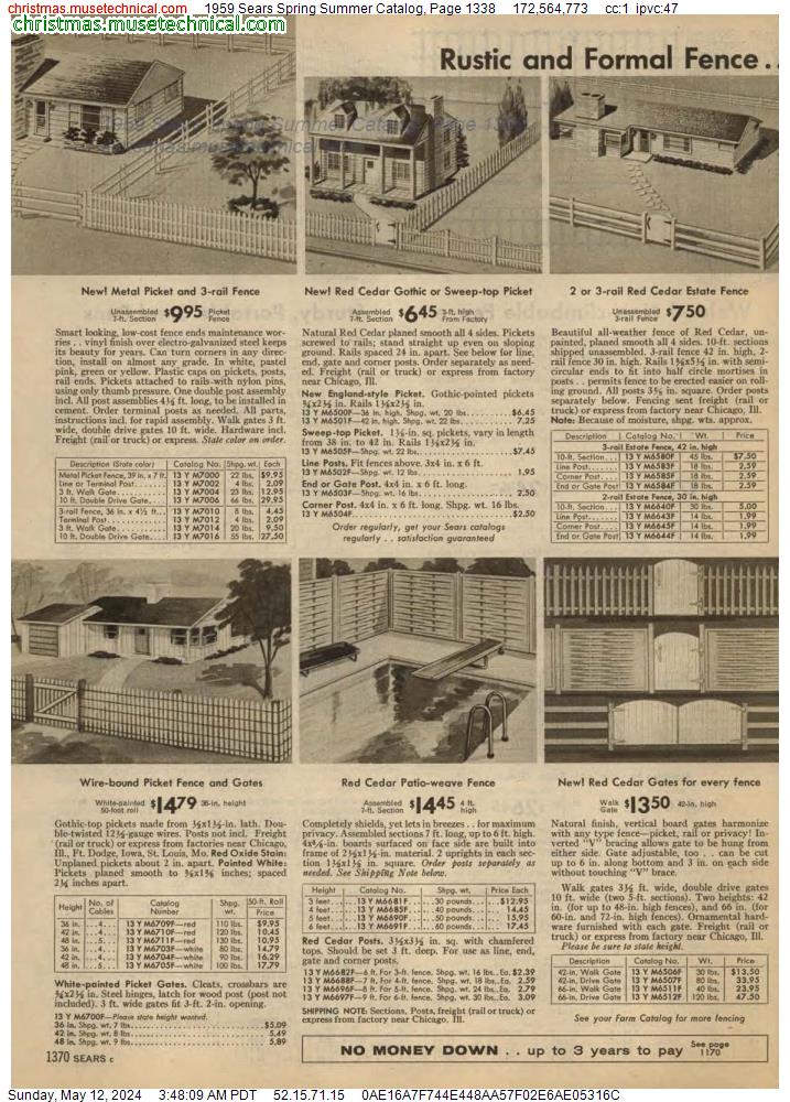1959 Sears Spring Summer Catalog, Page 1338