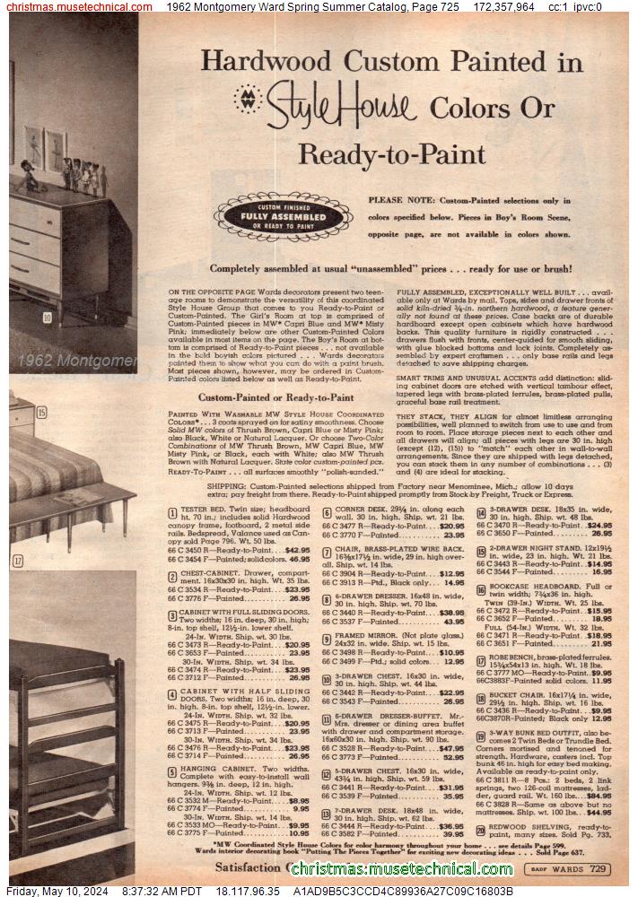1962 Montgomery Ward Spring Summer Catalog, Page 725