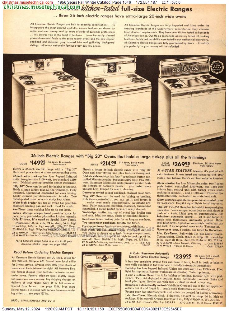 1956 Sears Fall Winter Catalog, Page 1046