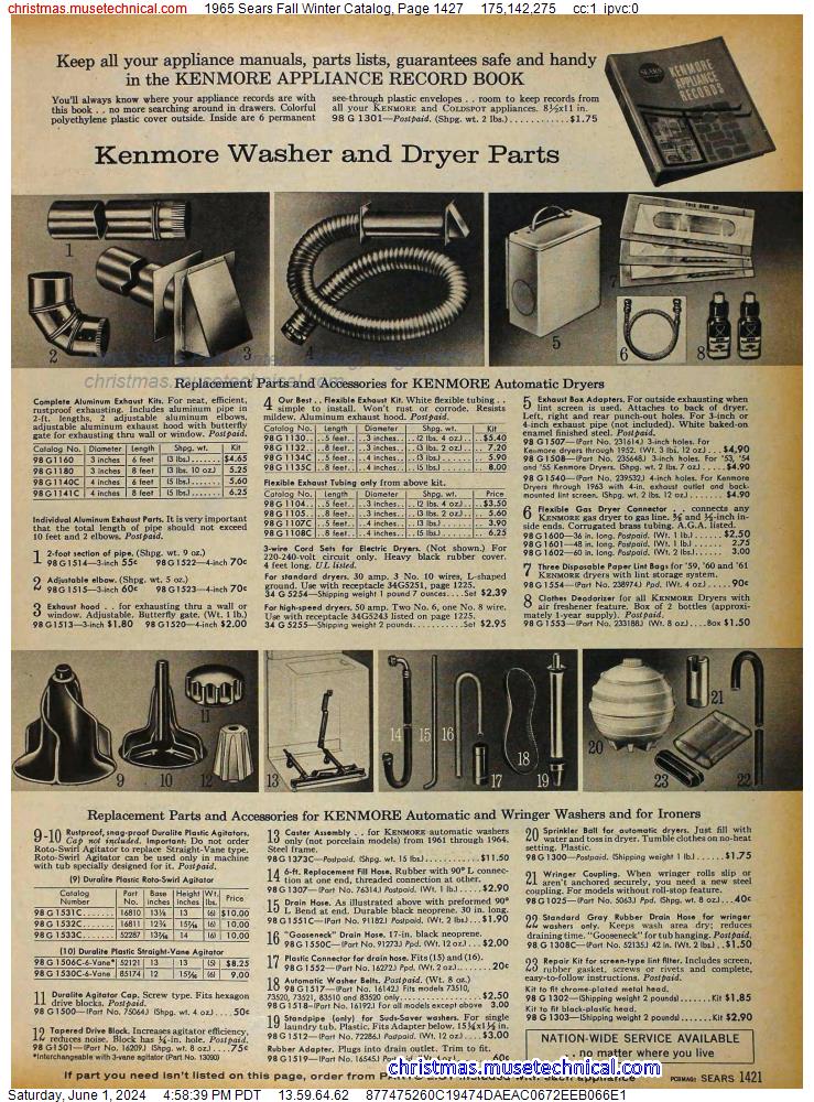 1965 Sears Fall Winter Catalog, Page 1427