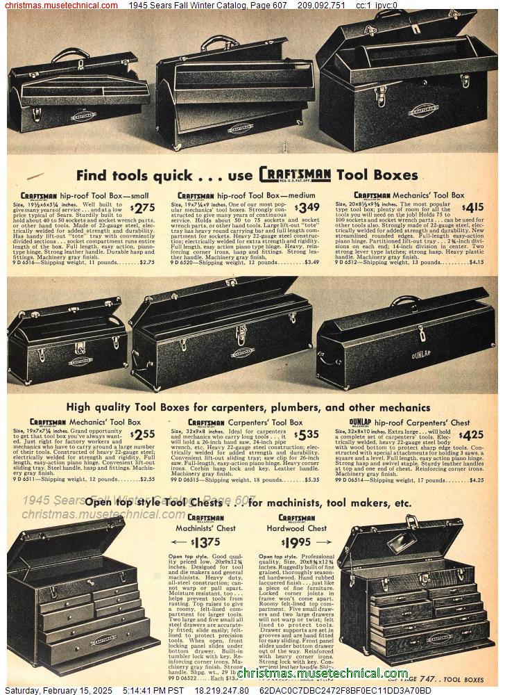 1945 Sears Fall Winter Catalog, Page 607