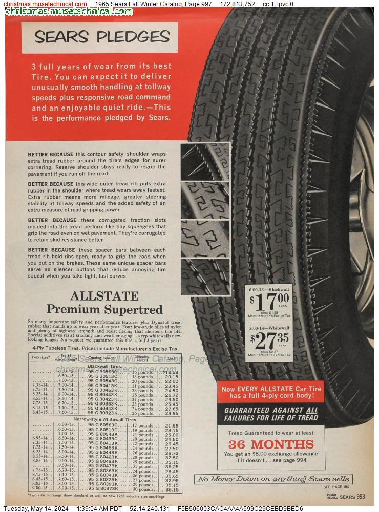 1965 Sears Fall Winter Catalog, Page 997