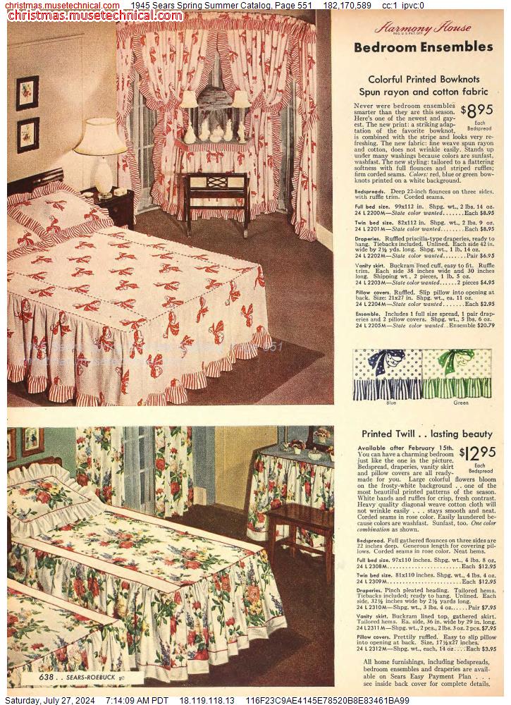 1945 Sears Spring Summer Catalog, Page 551