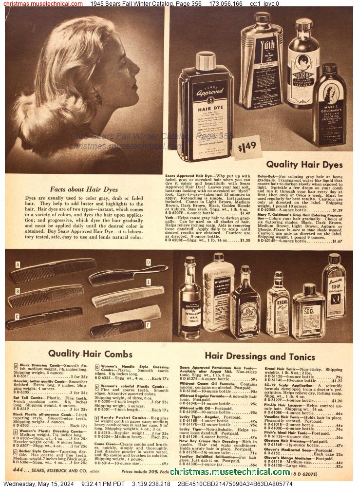 1945 Sears Fall Winter Catalog, Page 356