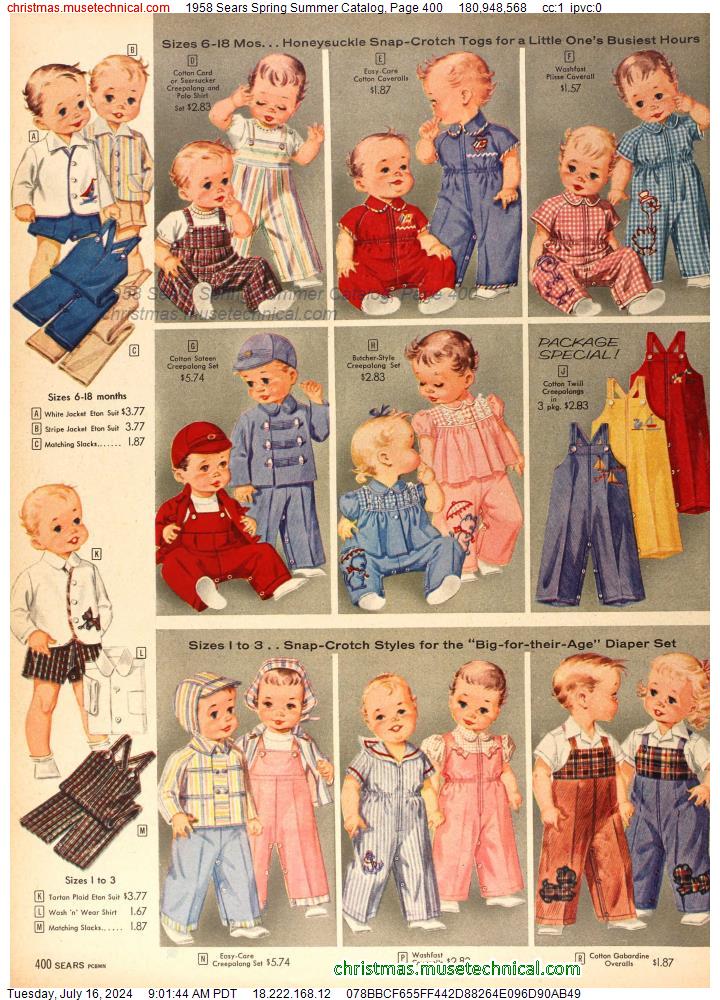 1958 Sears Spring Summer Catalog, Page 400