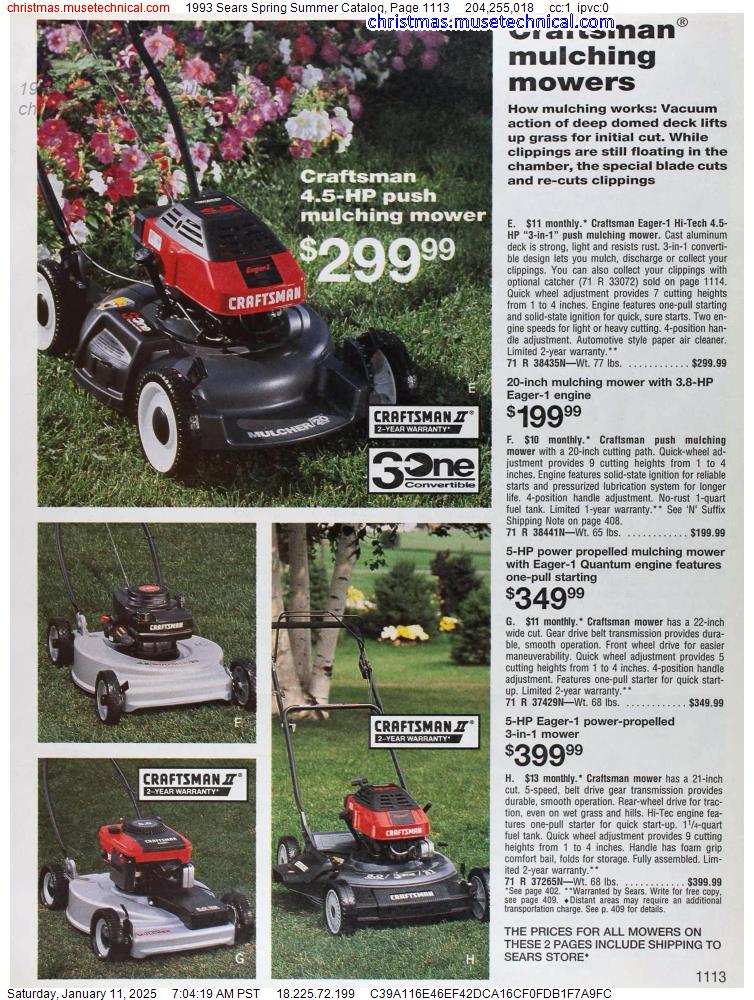 1993 Sears Spring Summer Catalog, Page 1113