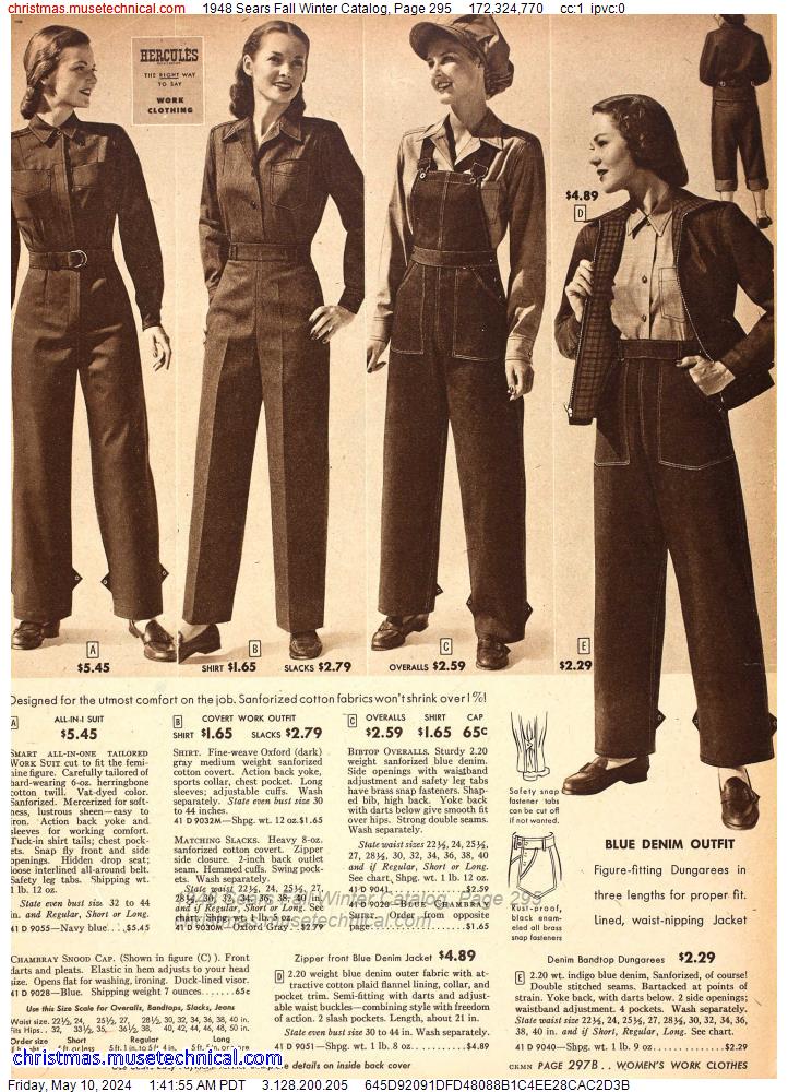 1948 Sears Fall Winter Catalog, Page 295