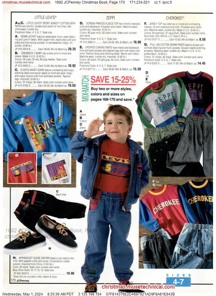 1992 JCPenney Christmas Book, Page 170