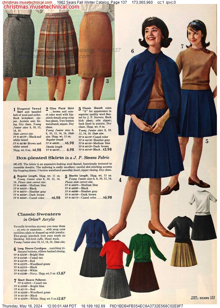 1962 Sears Fall Winter Catalog, Page 137