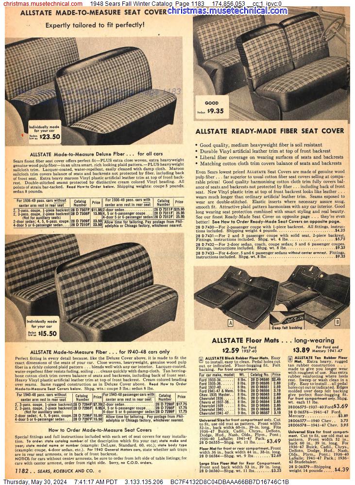 1948 Sears Fall Winter Catalog, Page 1183