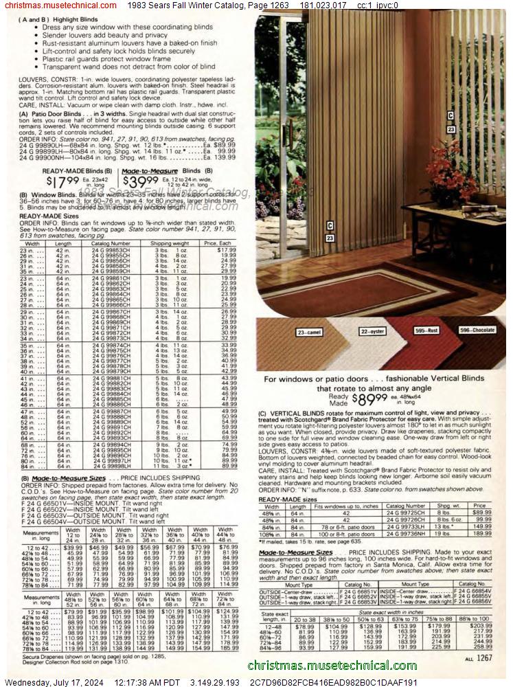 1983 Sears Fall Winter Catalog, Page 1263