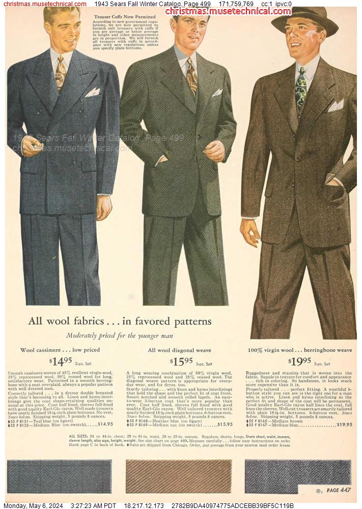 1943 Sears Fall Winter Catalog, Page 499