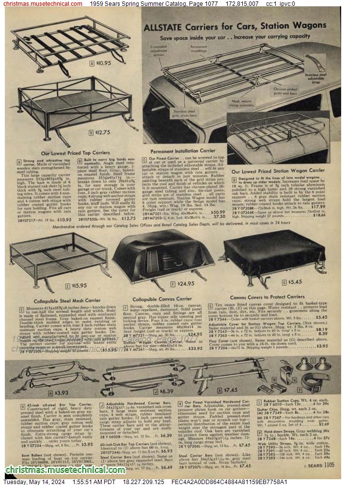 1959 Sears Spring Summer Catalog, Page 1077