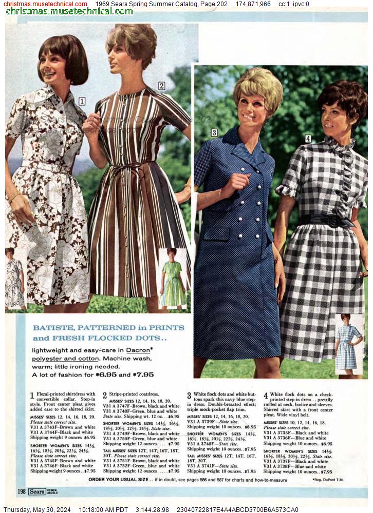 1969 Sears Spring Summer Catalog, Page 202