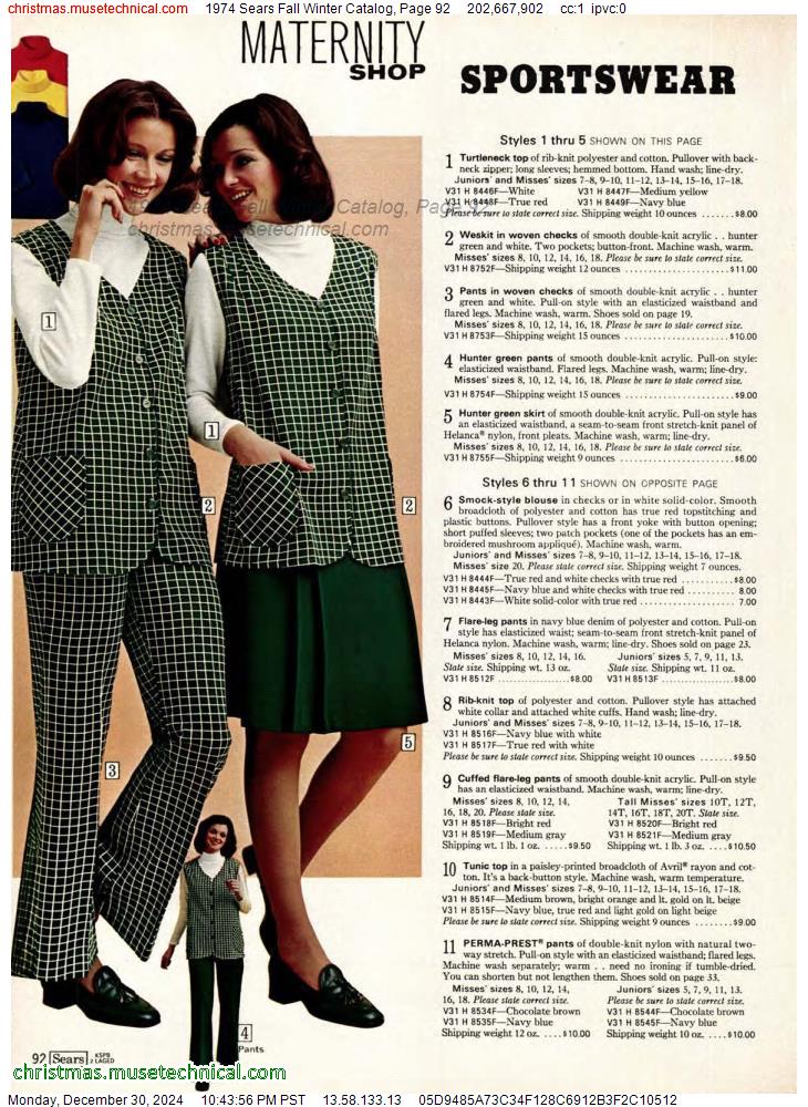 1974 Sears Fall Winter Catalog, Page 92