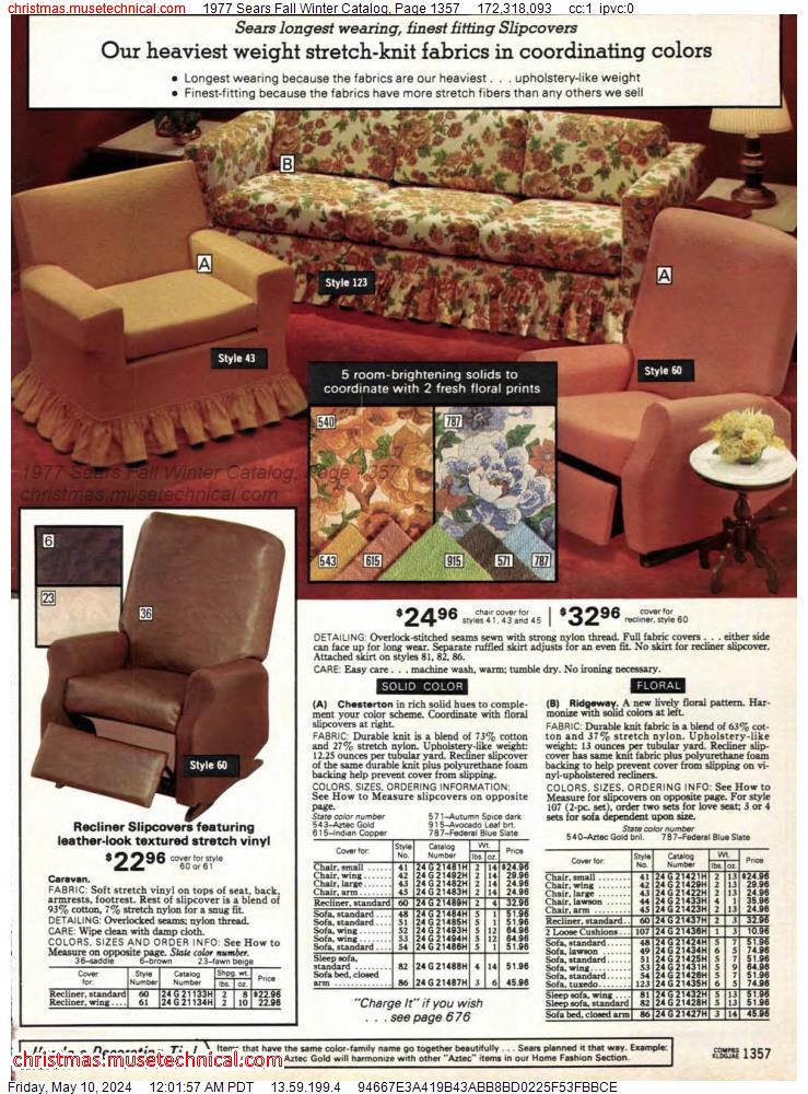 1977 Sears Fall Winter Catalog, Page 1357