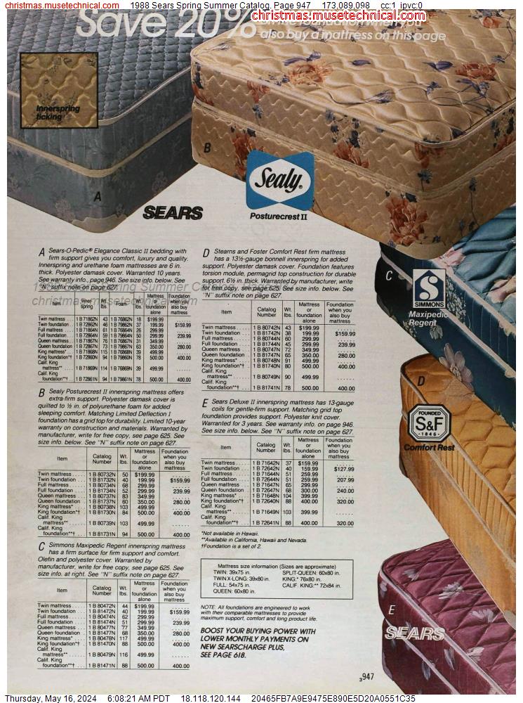 1988 Sears Spring Summer Catalog, Page 947