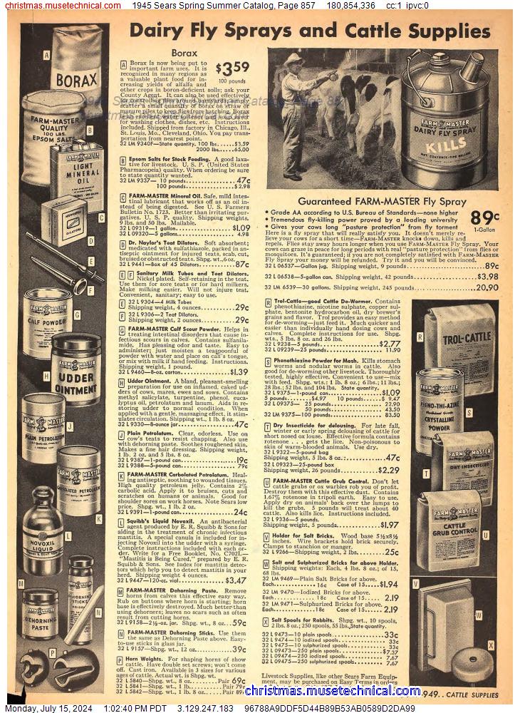 1945 Sears Spring Summer Catalog, Page 857