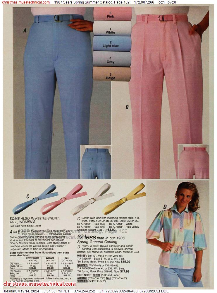 1987 Sears Spring Summer Catalog, Page 102