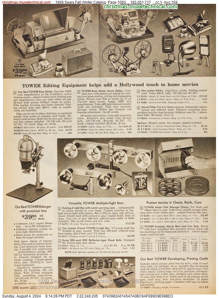 1959 Sears Fall Winter Catalog, Page 1050