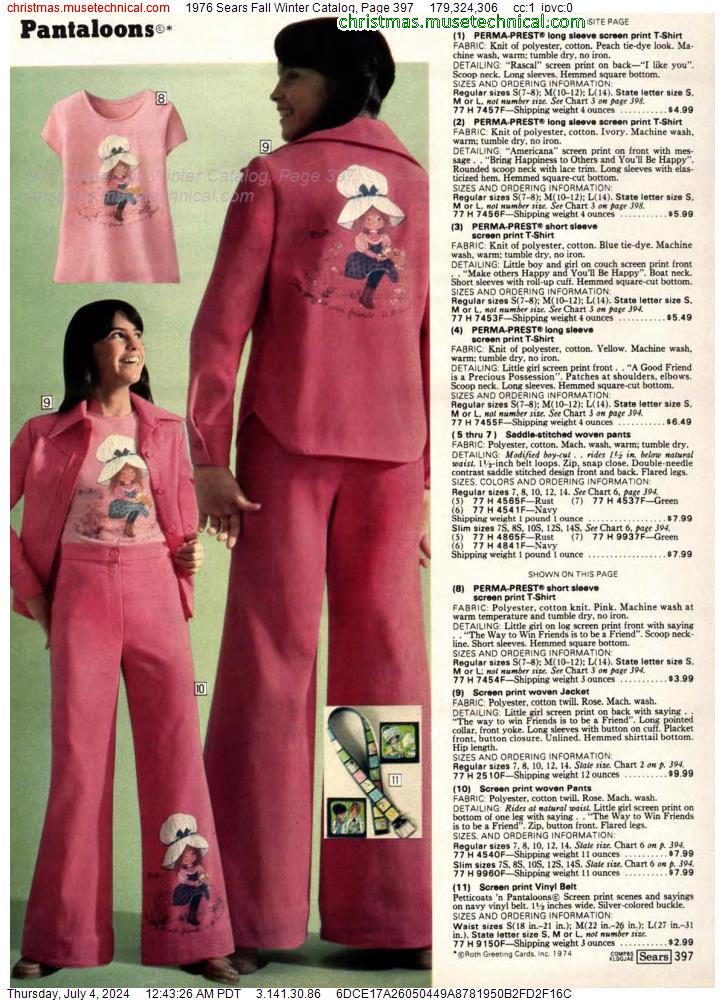 1976 Sears Fall Winter Catalog, Page 397