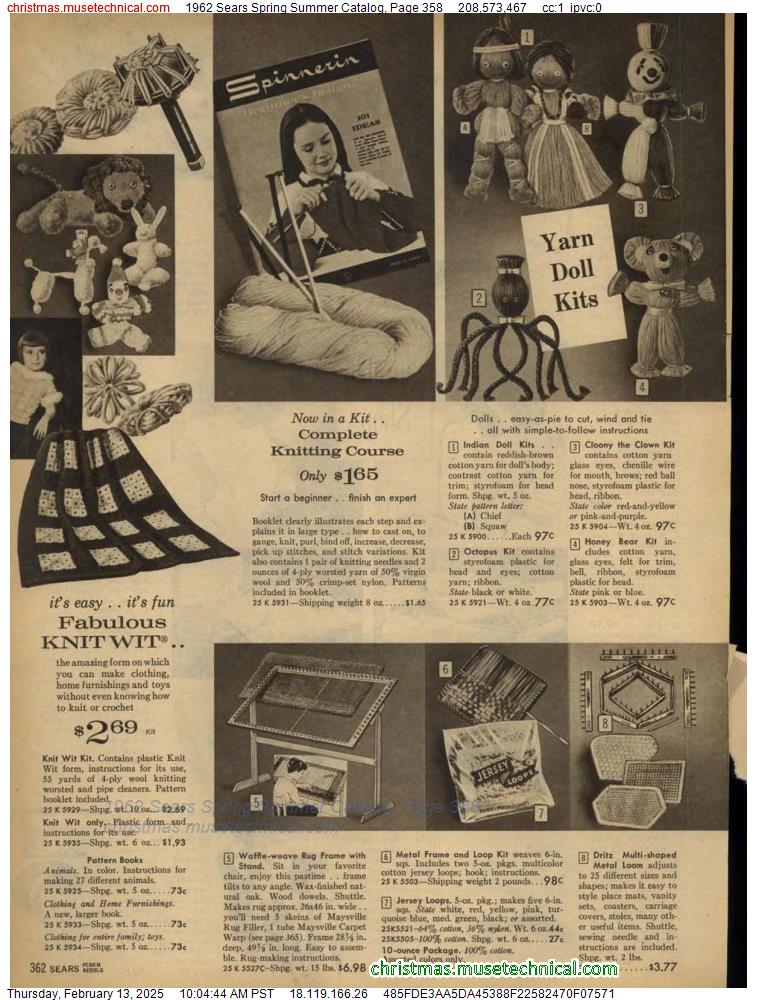 1962 Sears Spring Summer Catalog, Page 358