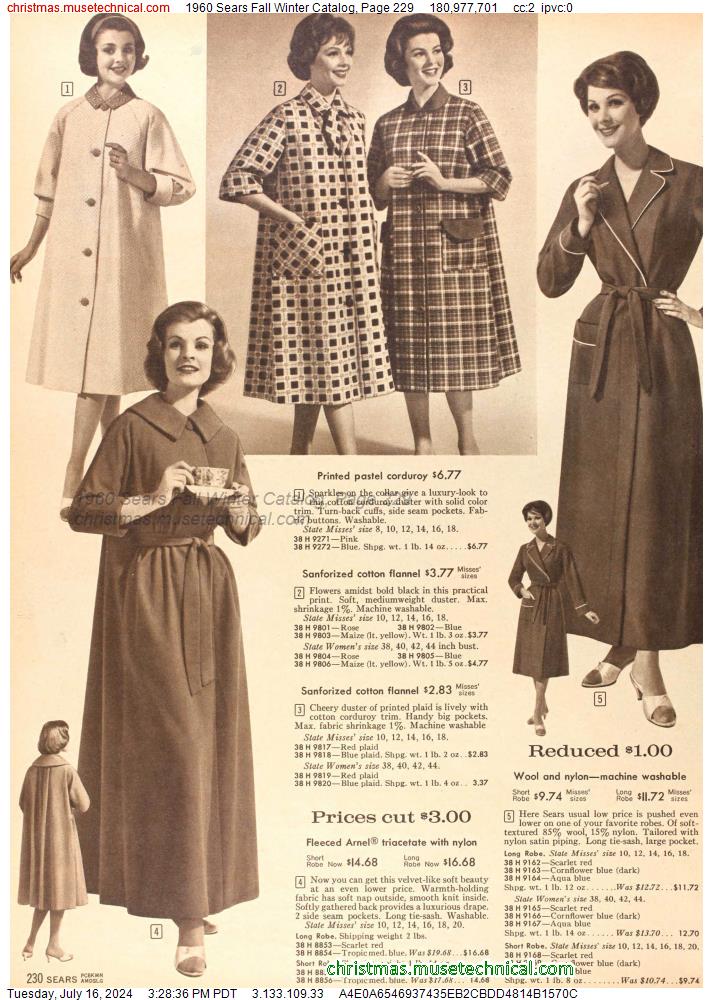 1960 Sears Fall Winter Catalog, Page 229