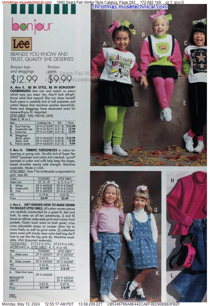 1990 Sears Fall Winter Style Catalog, Page 292